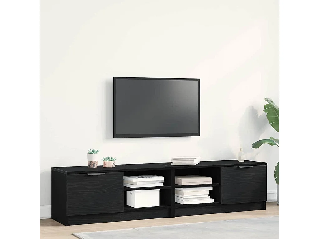 Meuble TV 2 pièces Noir 80 x 35 x 36.5 cm Bois d'ingénierie