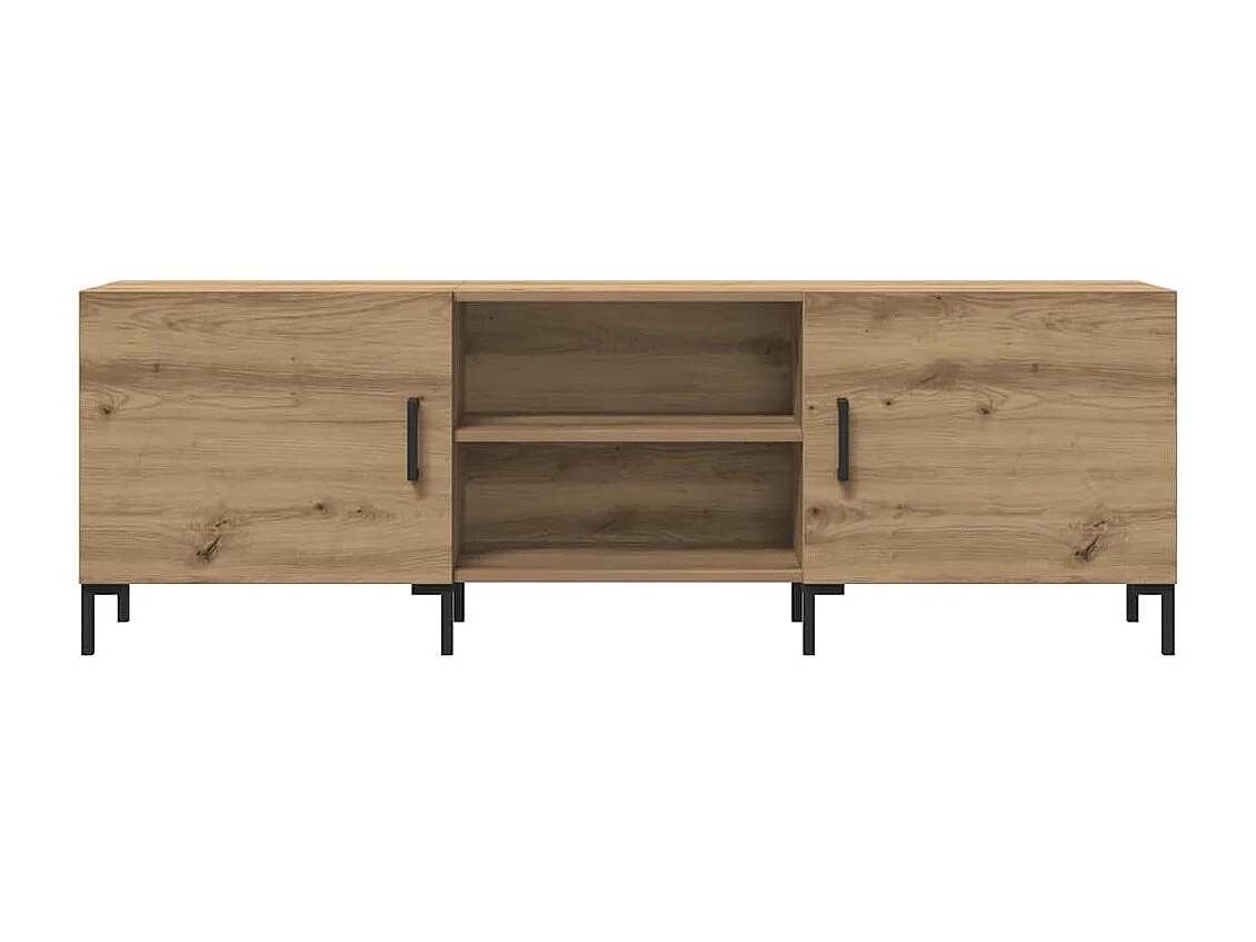 Meuble TV chêne artisanal 150x30x50 cm bois d'ingénierie