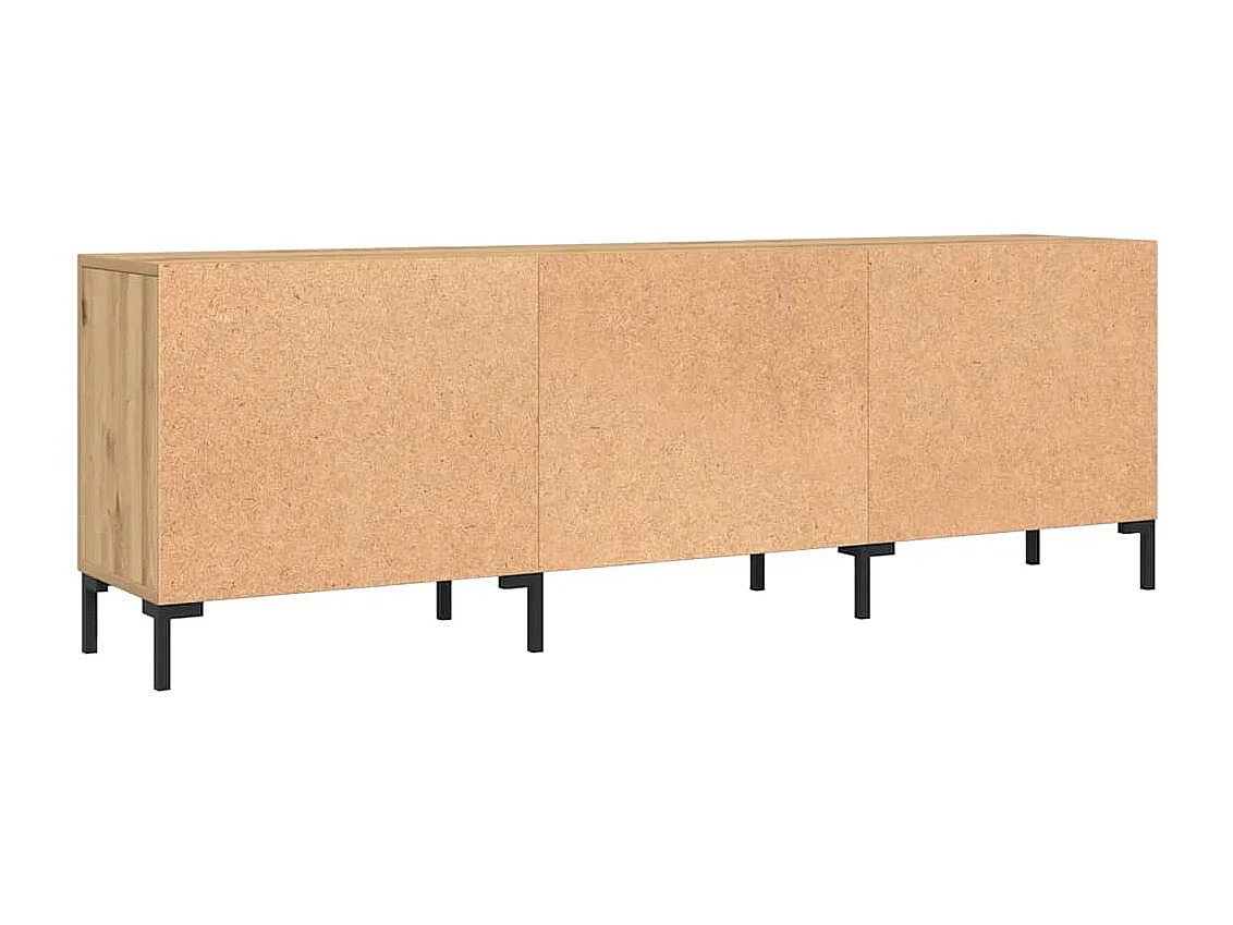 Meuble TV chêne artisanal 150x30x50 cm bois d'ingénierie