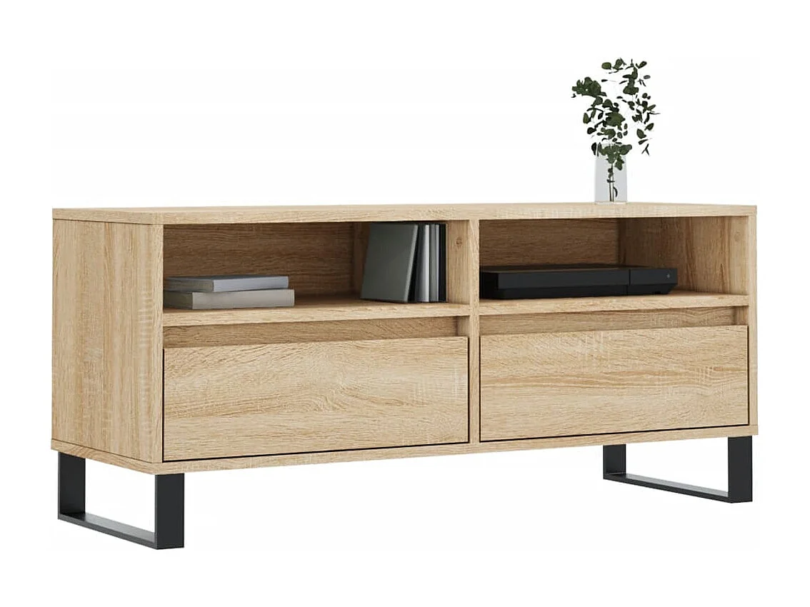 Mueble de TV madera contrachapada roble Sonoma 100x34,5x44,5 cm