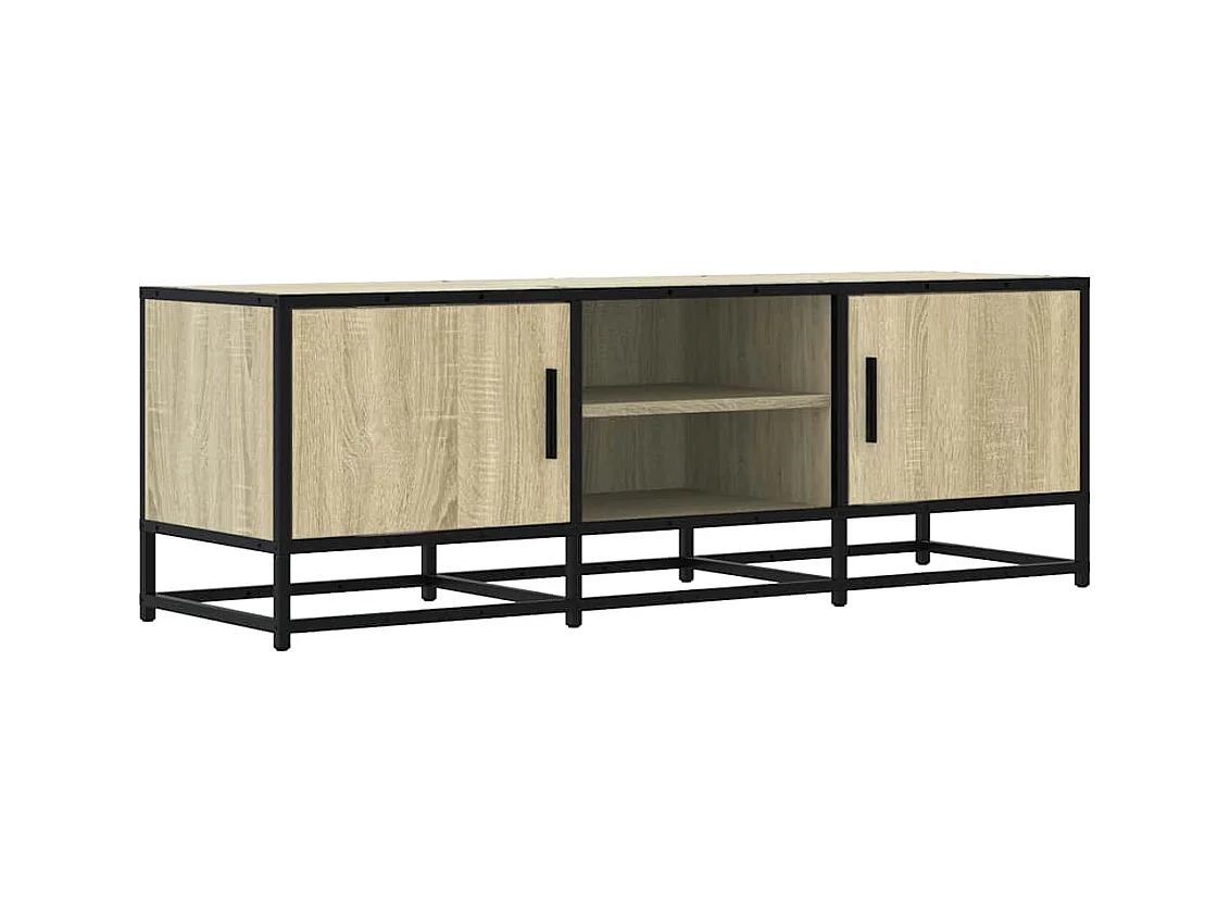Meuble TV chêne sonoma 120x35x41 cm bois d'ingénierie et métal