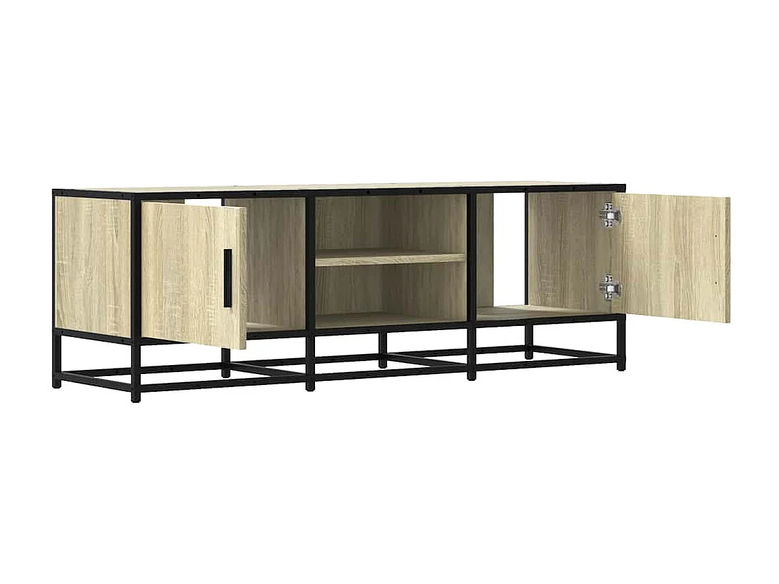 Meuble TV chêne sonoma 120x35x41 cm bois d'ingénierie et métal