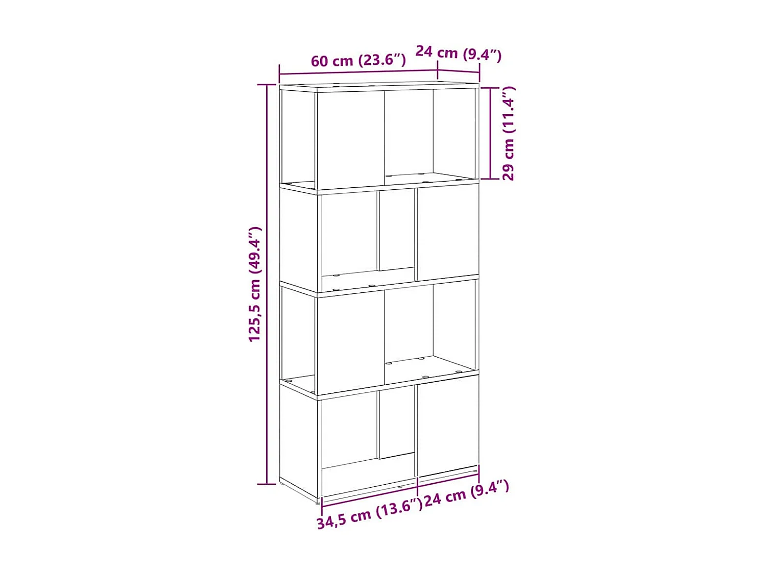 Meuble TV Marron 60 x 24 x 124 cm