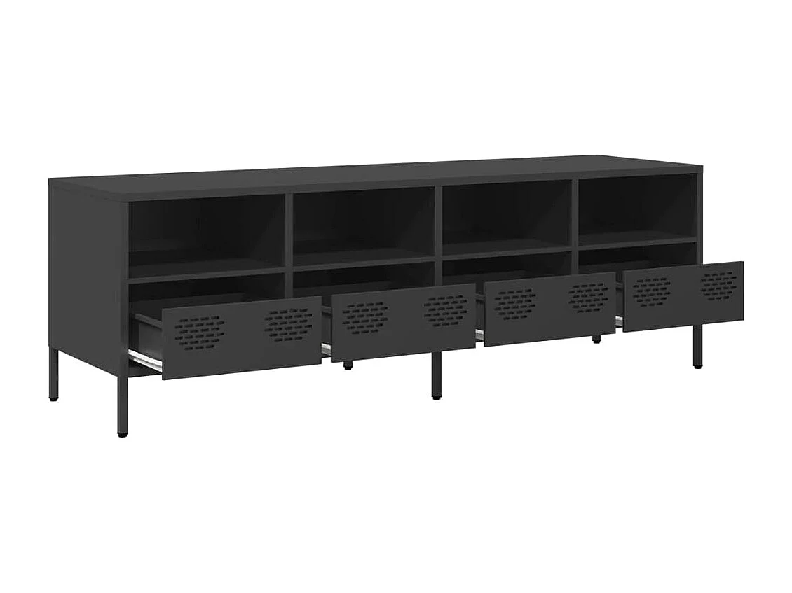 Tv-meubel 135x39x43,5 cm koudgewalst staal zwart
