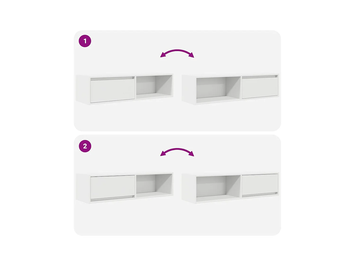 Meubles TV 2 pièces blanc 100x31x25,5 cm bois d'ingénierie