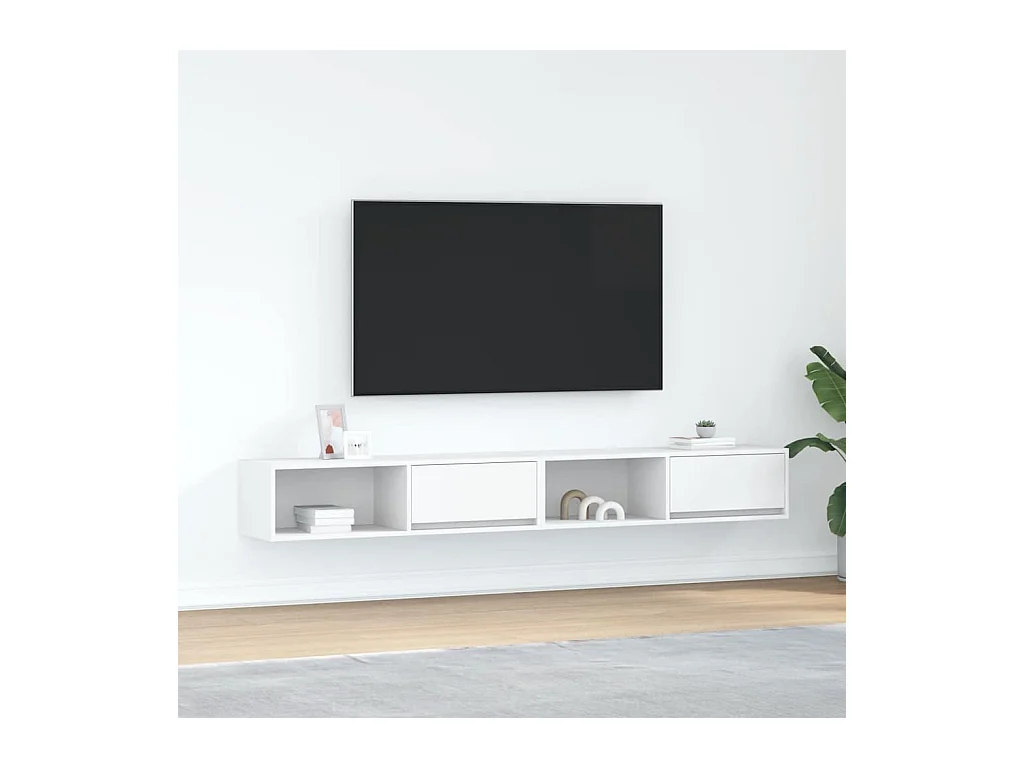 Móveis de TV 2 peças 100x31x25,5 cm deriv. madeira branco