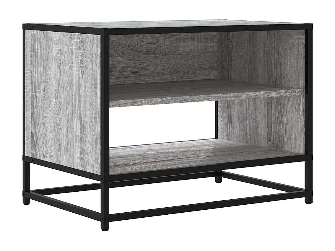 Meuble TV sonoma gris 61x40x46 cm bois d'ingénierie et métal