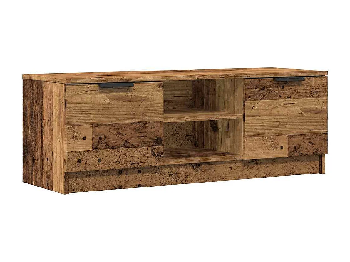Meuble TV vieux bois 102x35x36,5 cm bois d'ingénierie
