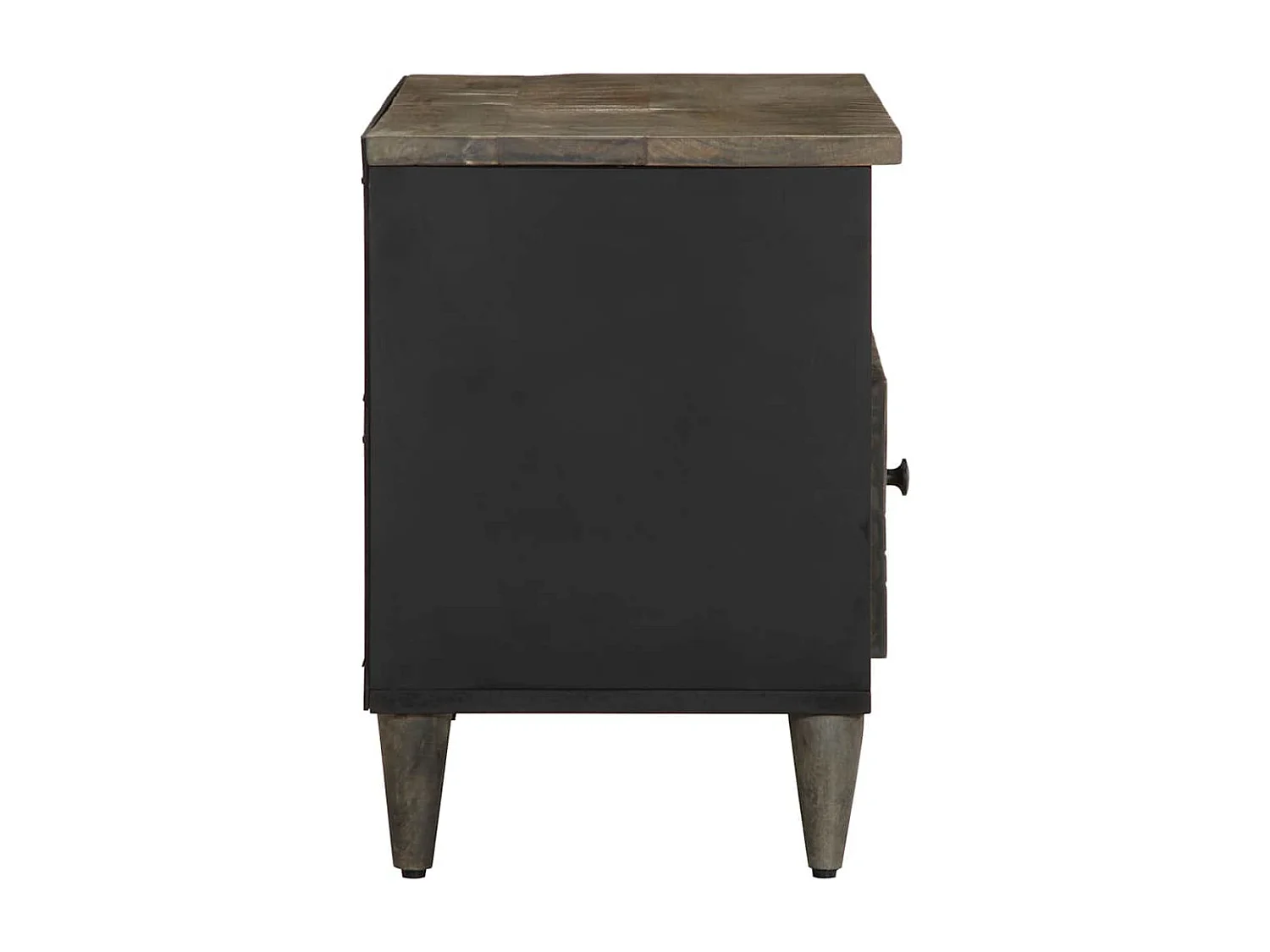 Meuble TV noir 80x33x46 cm bois massif de manguier
