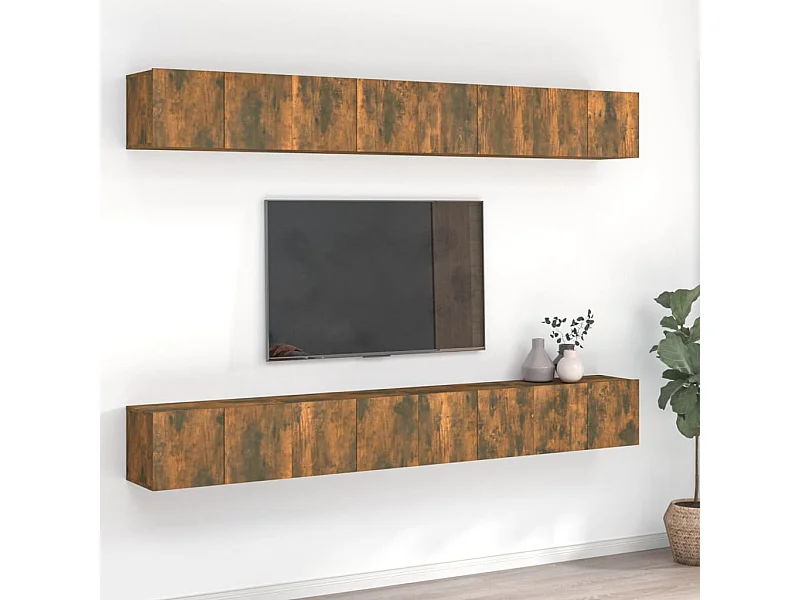 Tv-meubelen 8 st 60x30x30 cm bewerkt hout gerookt eikenkleurig
