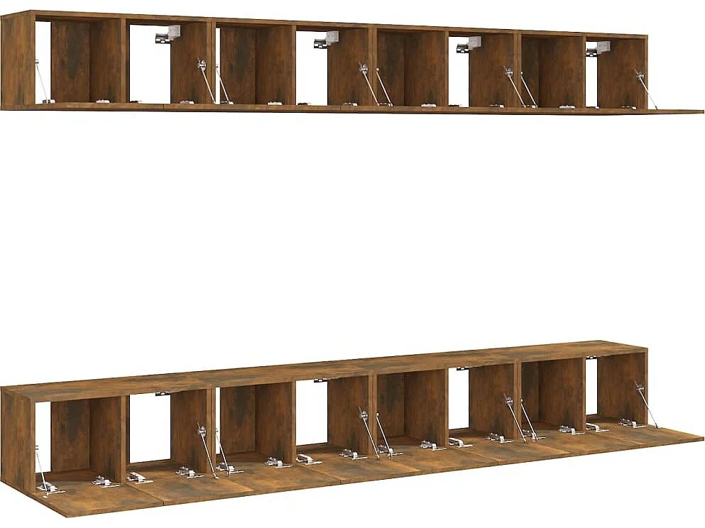 Meubles TV 8 pièces Chêne fumé 60x30x30 cm Bois d'ingénierie