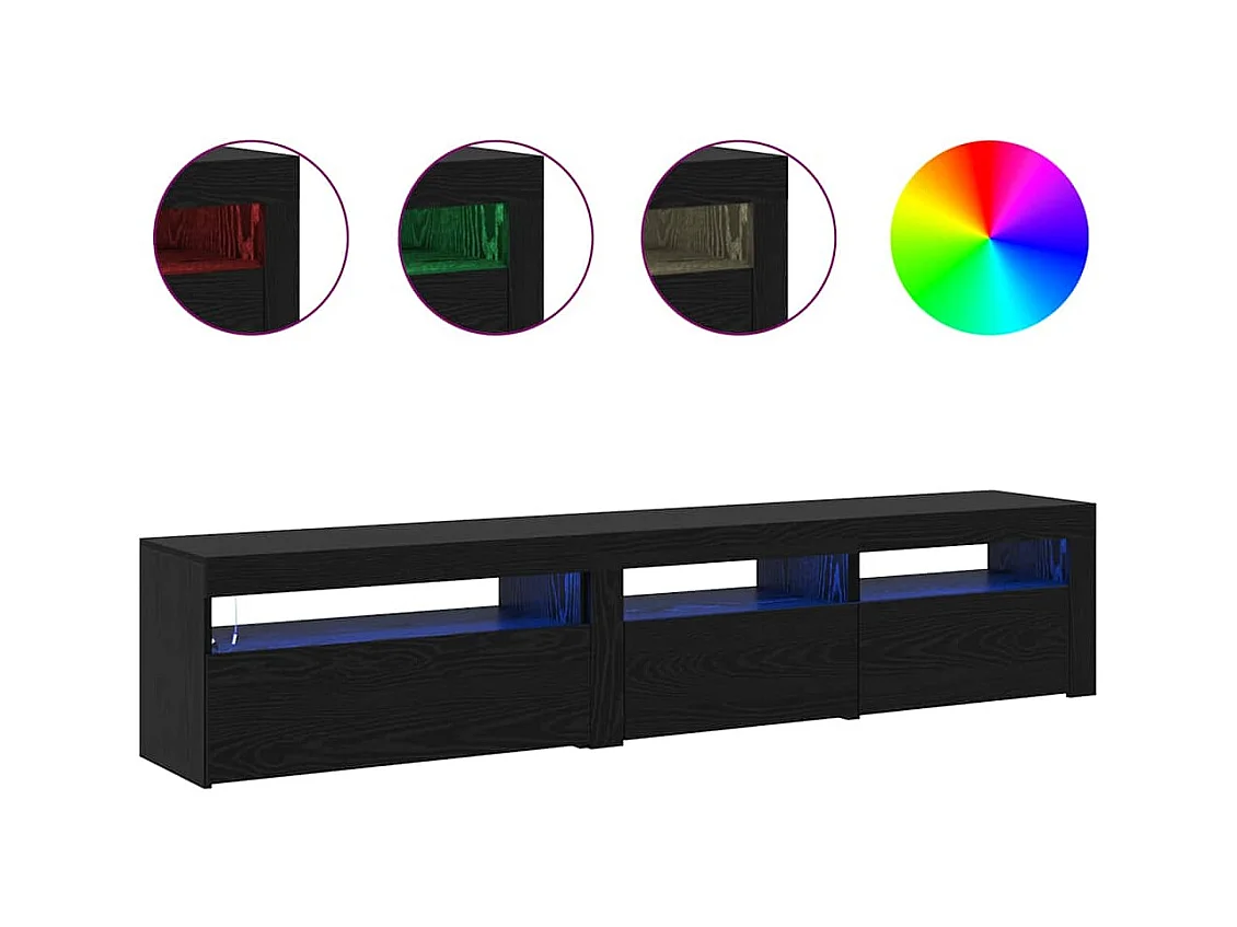 Gabinetes para TV 2 pcs Roble negro 195 x 35 x 40 cm