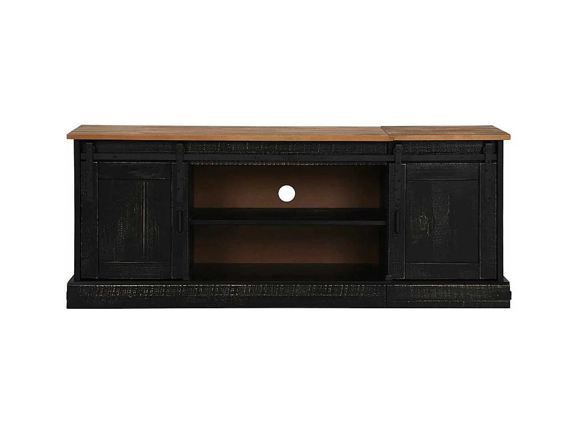 Meuble TV HALDEN 2 portes coulissantes noir 150x40x60 cm