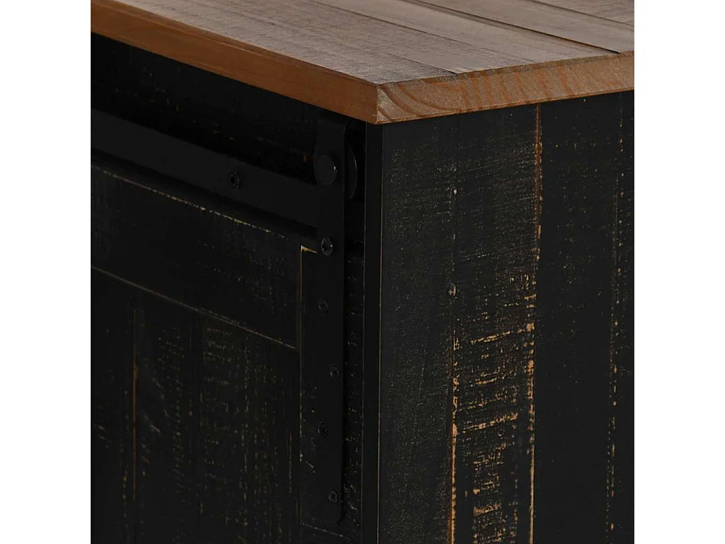 Meuble TV HALDEN 2 portes coulissantes noir 150x40x60 cm