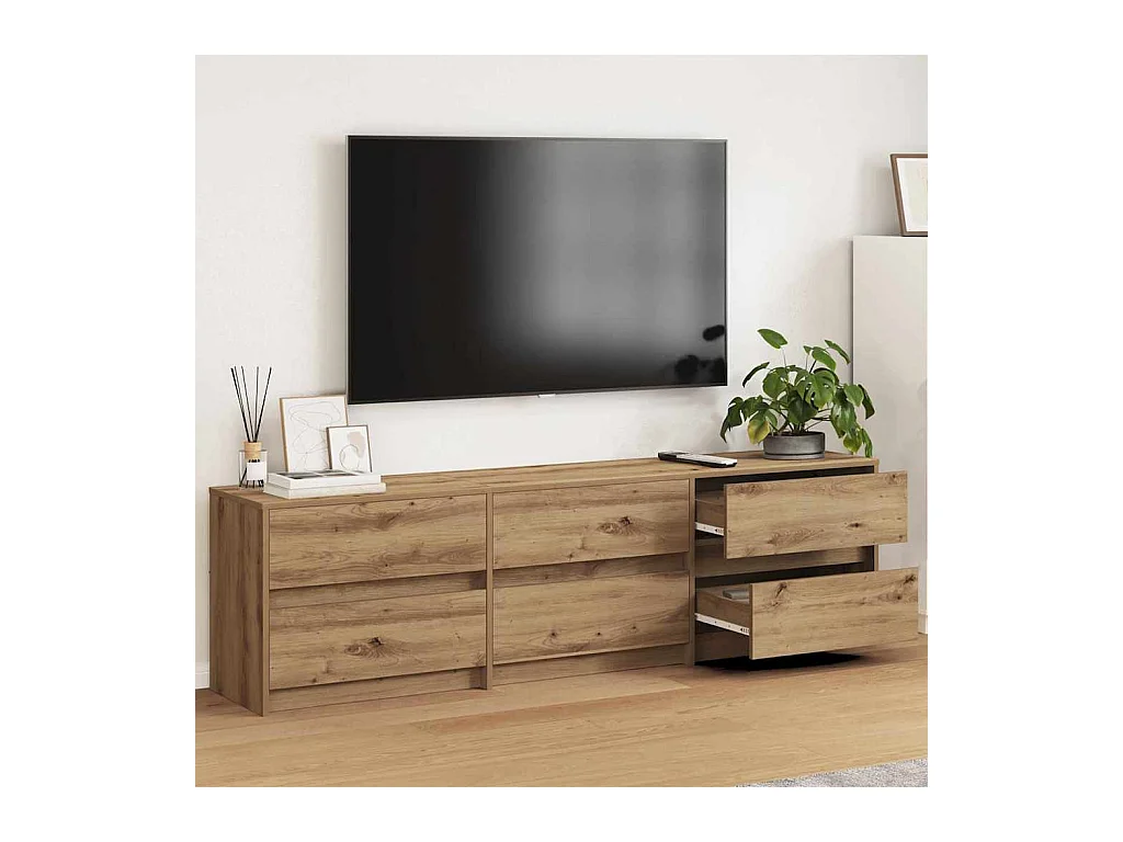 Meuble TV avec tiroir Marron 181 x 34 x 50 cm Bois d'ingénierie