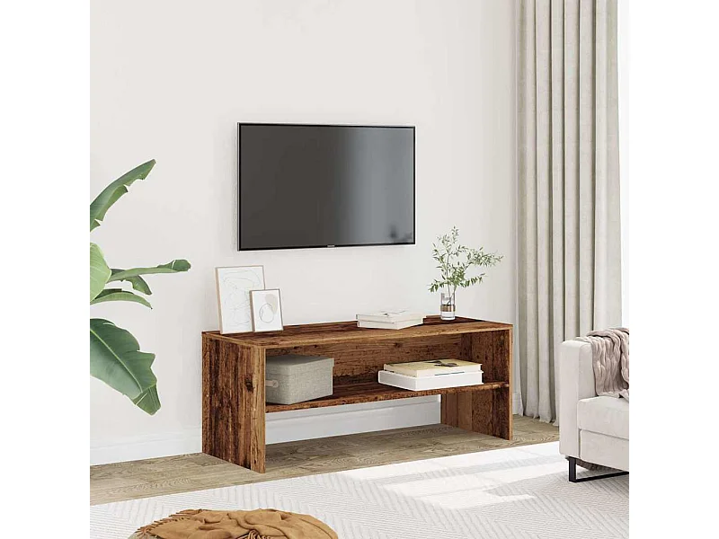 Meuble TV vieux bois 100x40x40 cm bois d'ingénierie