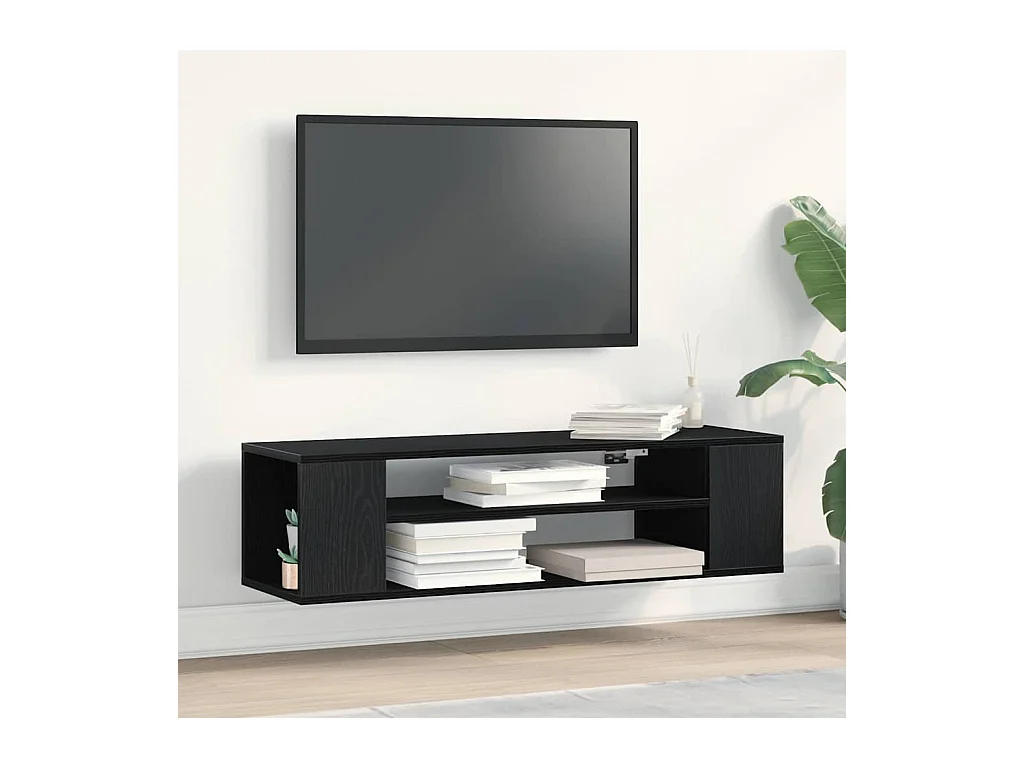 Meuble TV Noir 100 x 30 x 26,5 cm Bois d'ingénierie