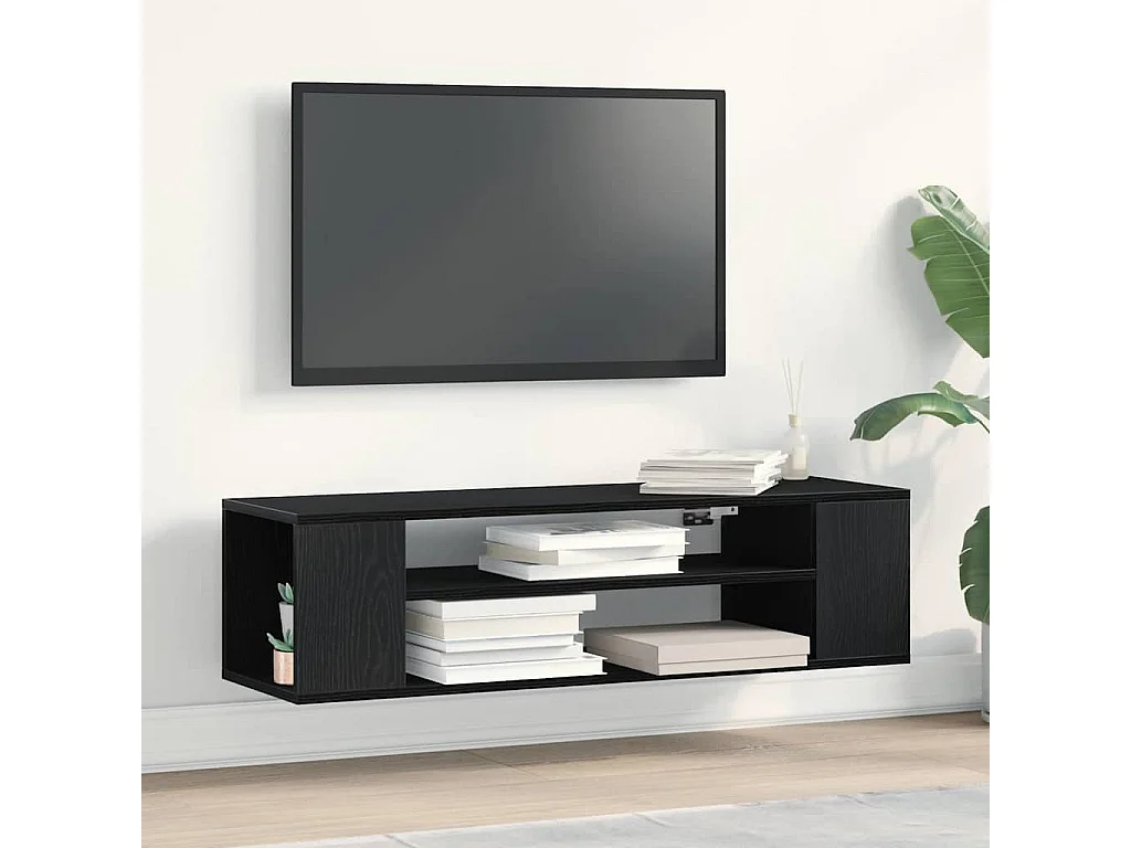 Meuble TV Noir 100 x 30 x 26,5 cm Bois d'ingénierie