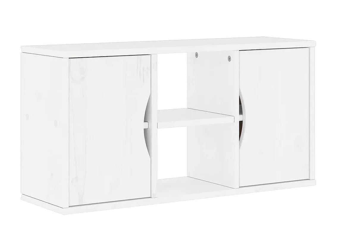 Meubles TV 4 pièces avec rangement ODDA blanc bois de pin massif