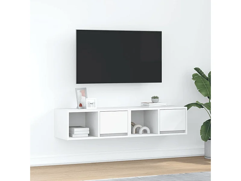Meubles TV 2 pièces blanc 60x31x25,5 cm bois d'ingénierie