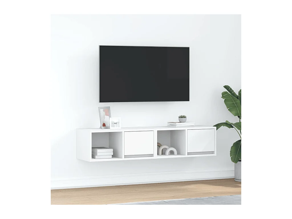 Meubles TV 2 pièces blanc 60x31x25,5 cm bois d'ingénierie