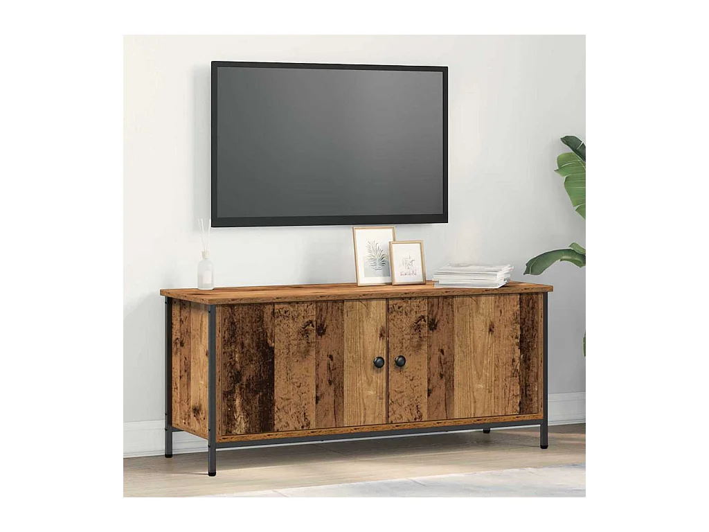 TV-kast Oud hout 100 x 35 x 45 cm Bewerkt hout