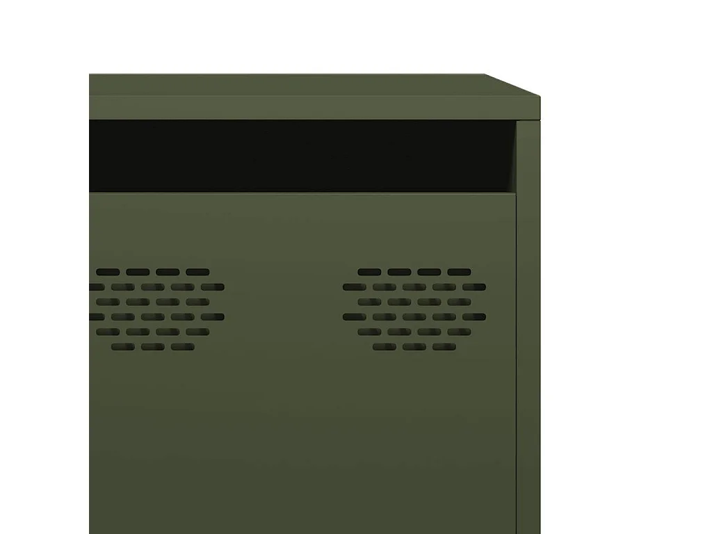 Meuble TV vert olive 202x39x43,5 cm acier laminé à froid