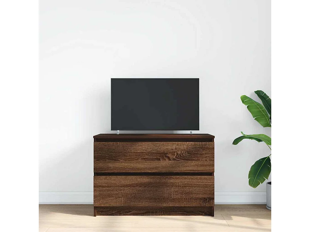Meuble TV chêne marron 80x35x54 cm bois d'ingénierie