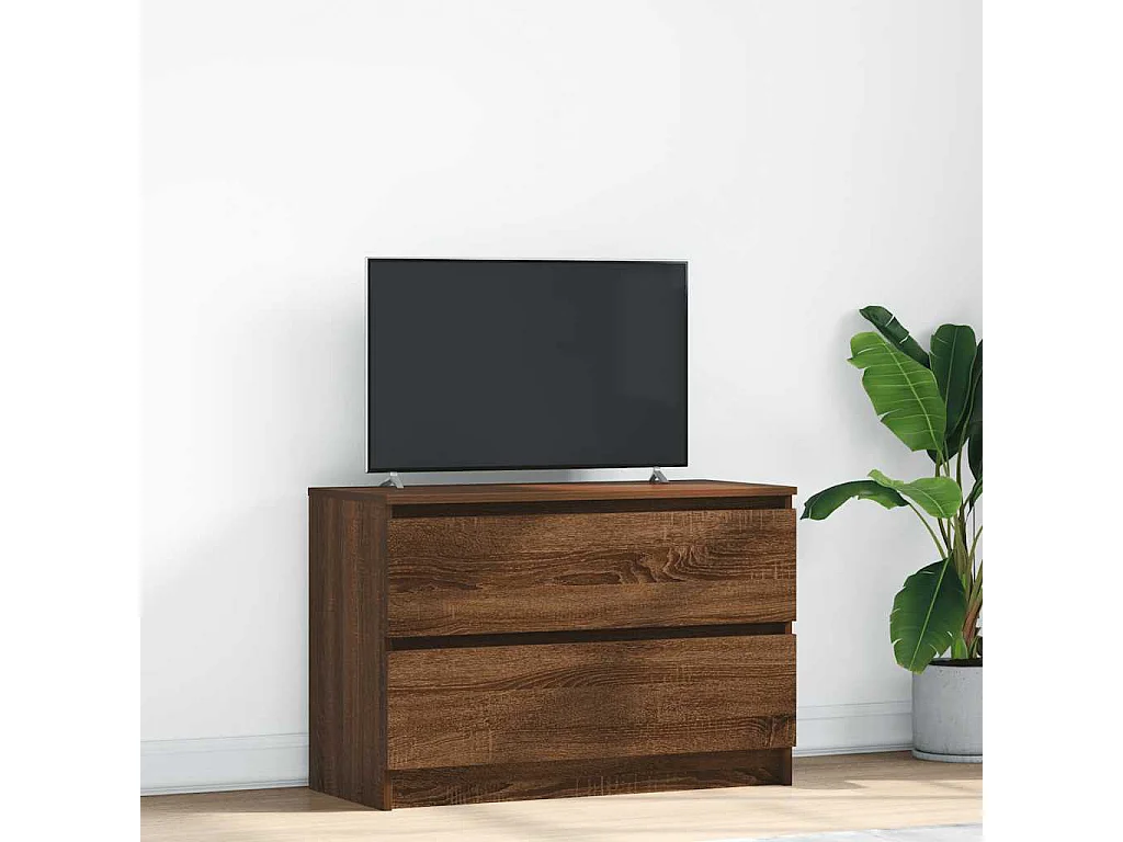 Meuble TV chêne marron 80x35x54 cm bois d'ingénierie