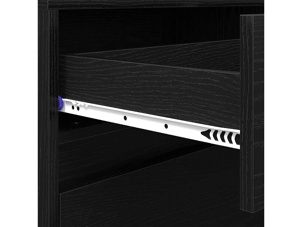 Meuble TV avec tiroir Noir 182 x 34 x 50 cm Bois d'ingénierie