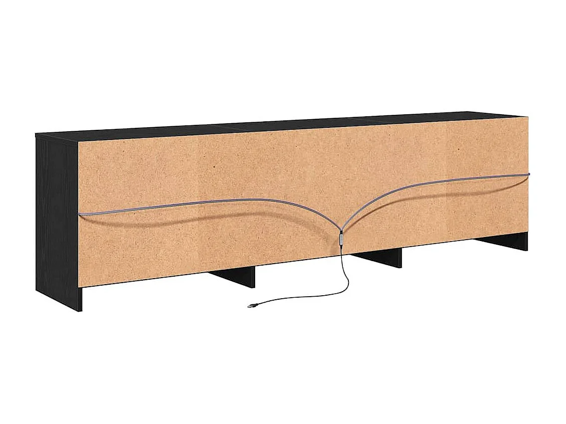 Meuble TV avec tiroir Noir 182 x 34 x 50 cm Bois d'ingénierie