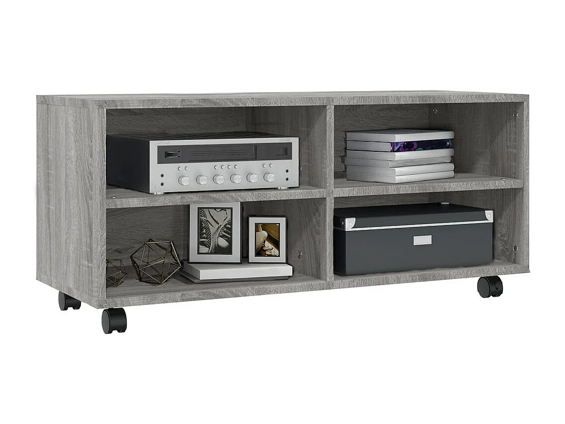Meuble TV sur roulettes Sonoma gris 90x35x35 cm Bois ingénierie