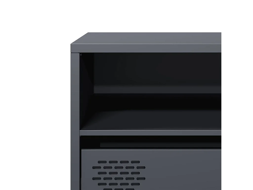 Meuble TV anthracite 135x39x43,5 cm acier laminé à froid