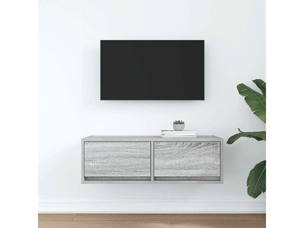 Meuble TV sonoma gris 80x31x25,5 cm bois d'ingénierie