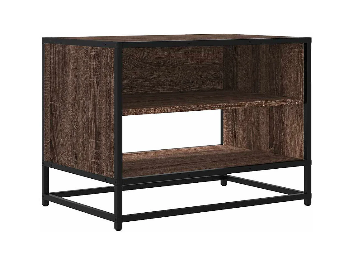 Mueble TV metal y madera ingeniería marrón roble 61x40x46 cm