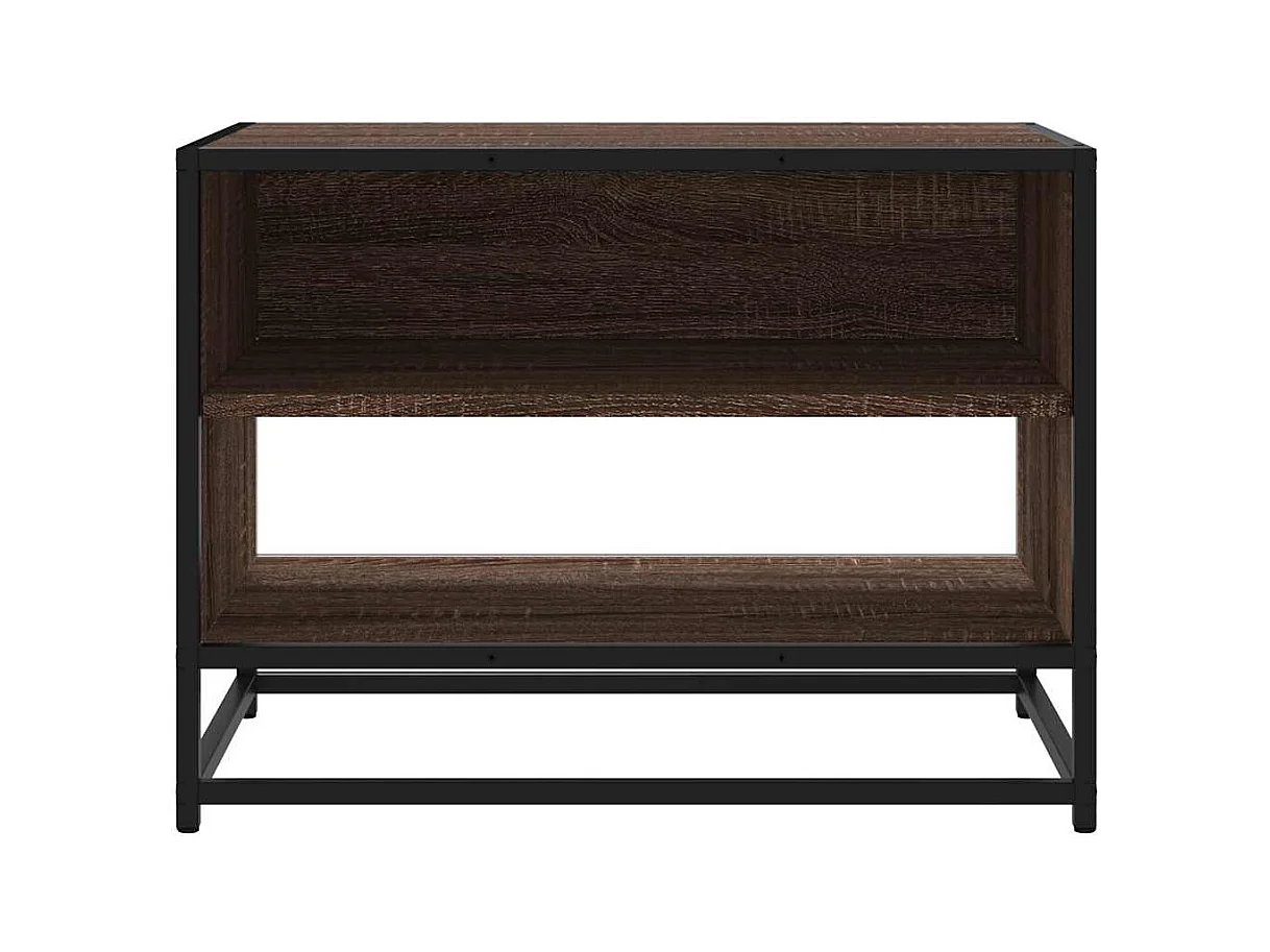 Mueble TV metal y madera ingeniería marrón roble 61x40x46 cm