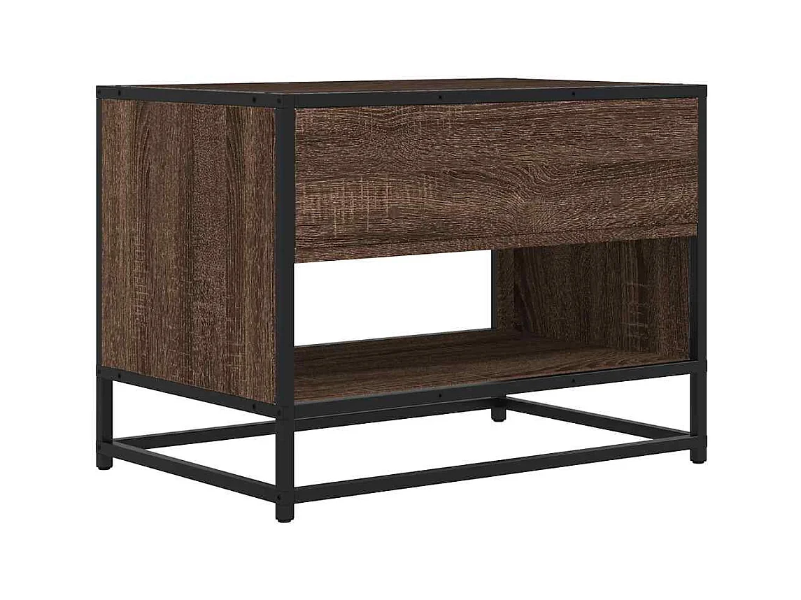 Mueble TV metal y madera ingeniería marrón roble 61x40x46 cm