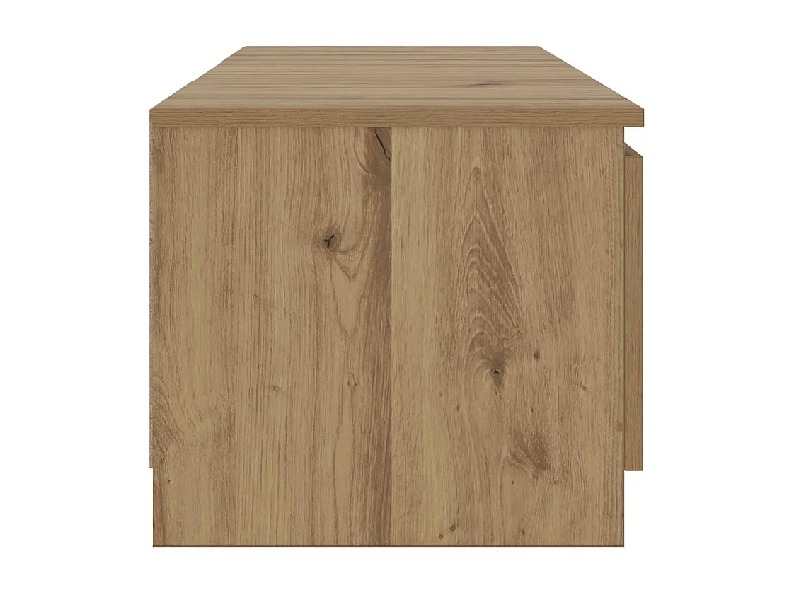 Meuble TV avec lumières LED chêne artisanal bois d'ingénierie