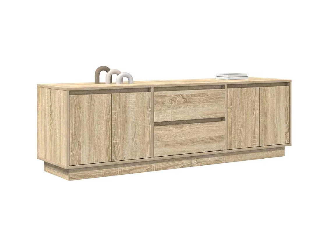 Meuble TV avec lumières LED chêne sonoma 160,5x41x50 cm