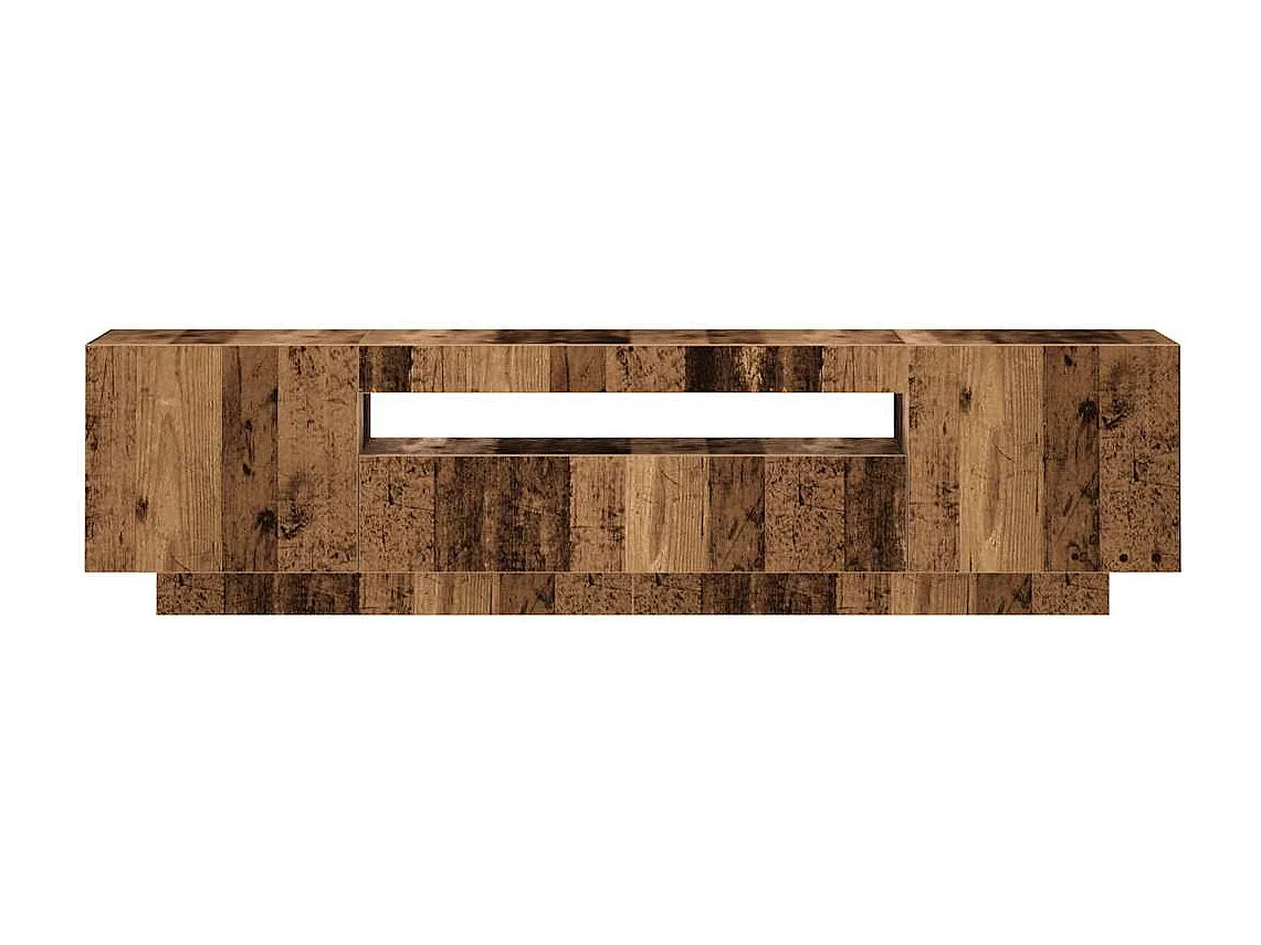 Meuble TV avec lumières LED vieux bois bois d'ingénierie