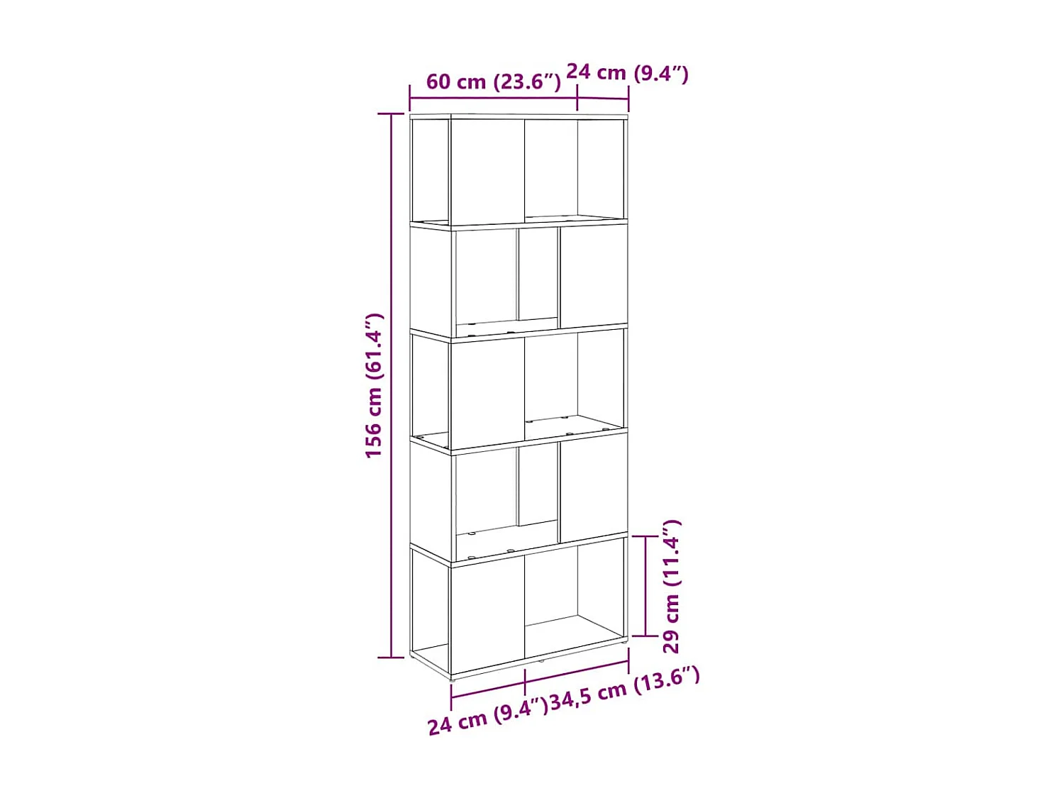 Meuble TV Marron 60 x 24 x 155 cm