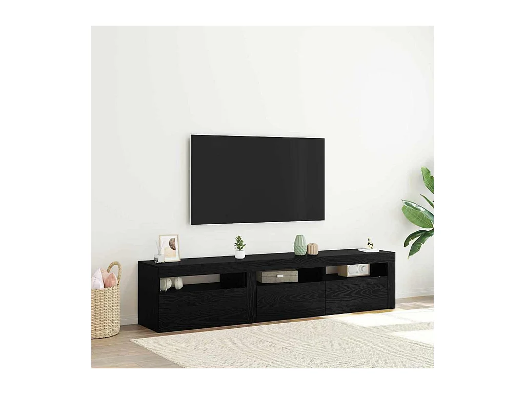 Meubles TV 2 pièces Chêne noir 180 x 35 x 40 cm Bois d'ingénierie