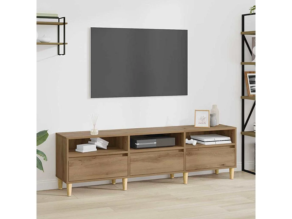 Meuble TV chêne artisanal 150 x 30 x 45 cm Bois d'ingénierie