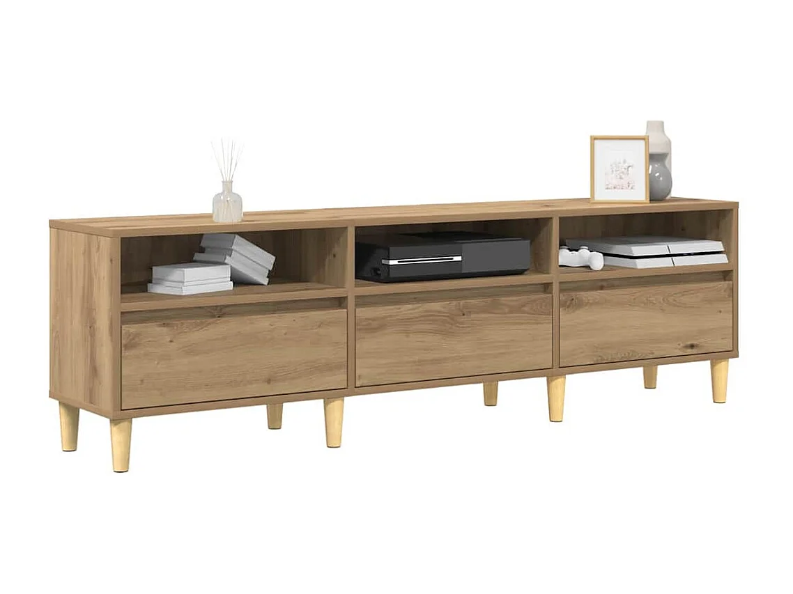 Meuble TV chêne artisanal 150 x 30 x 45 cm Bois d'ingénierie