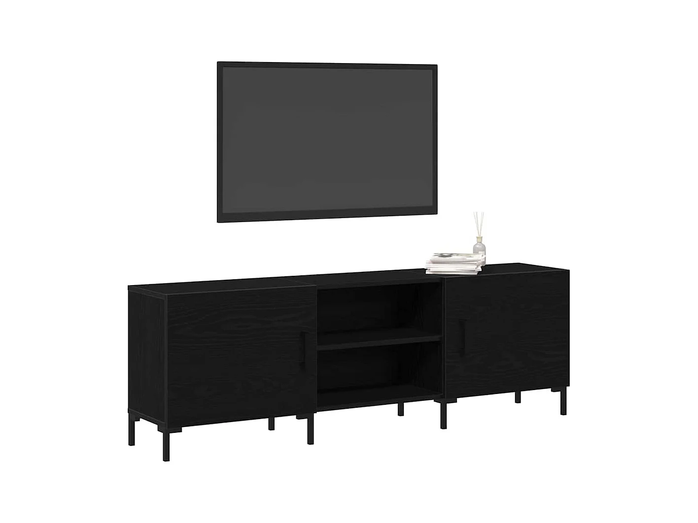 Meuble TV Chêne noir 150 x 30 x 50 cm Bois d'ingénierie