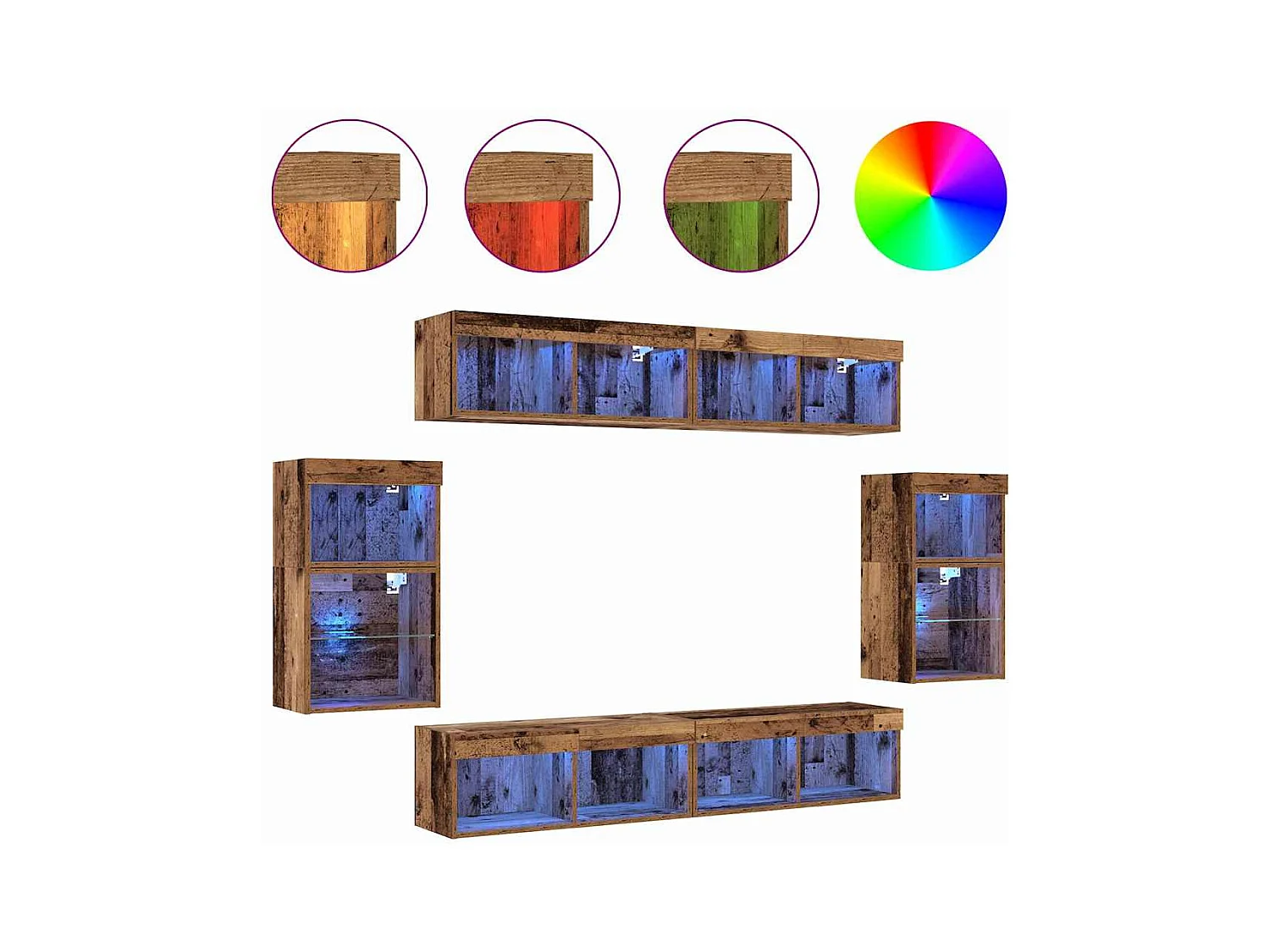 Entertainment Centrum 8 pcs Oud hout 40 x 28.5 x 40 cm