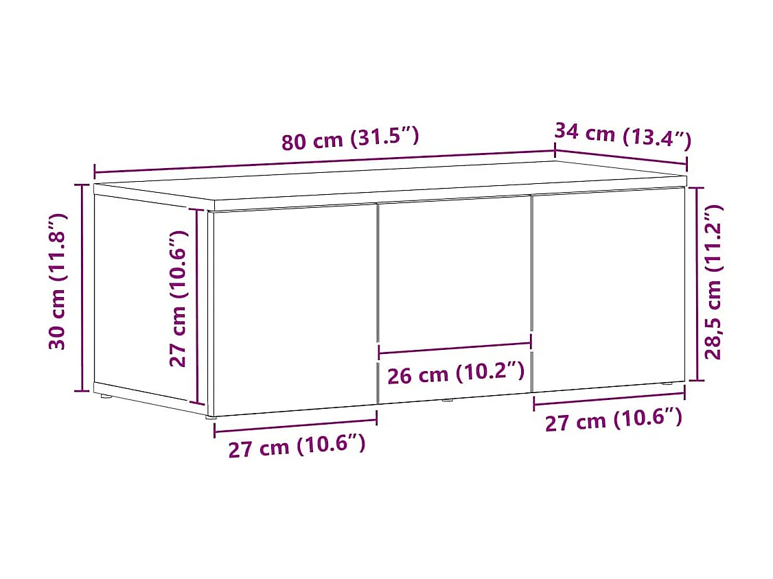 Meuble TV avec tiroir Noir 80 x 34 x 30 cm Bois d'ingénierie