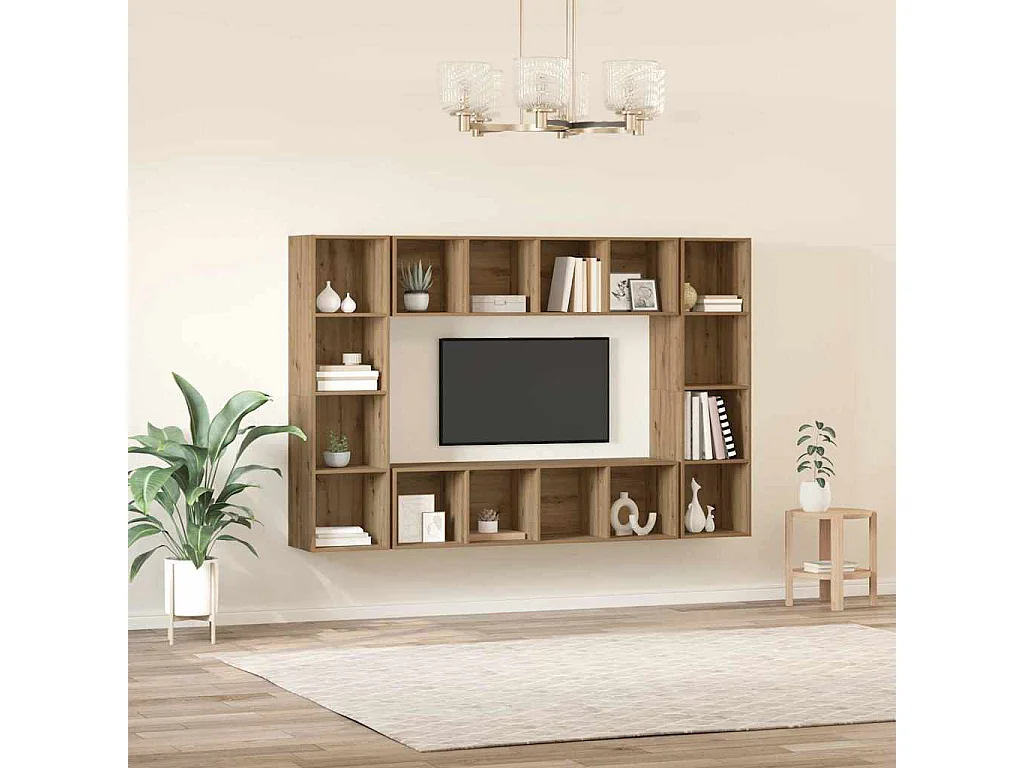 Gabinete para TV 4 peças Castanho 37 x 37 x 142.5 cm