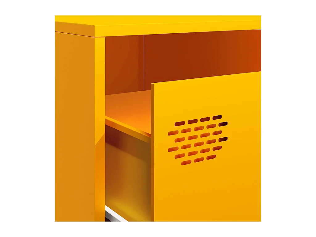 Meuble TV jaune moutarde 202x39x43,5 cm acier laminé à froid