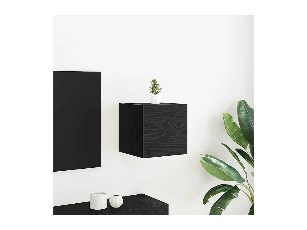 Meuble TV Noir 30.5 x 30 x 30 cm Bois d'ingénierie